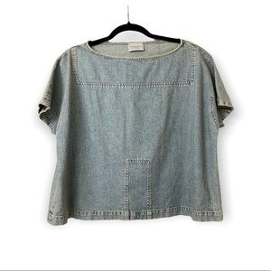 Boxy Seamed Denim Top